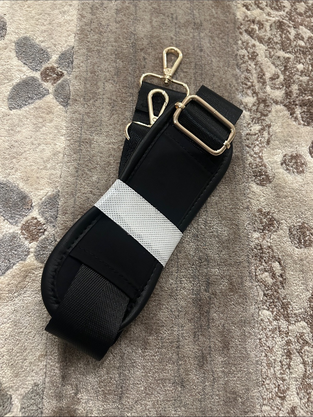 Adjustable Black replacement Shoulder Strap gold Hardware shoulder pad